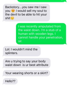 Creepy text messages from guys who thought I was an escort. 